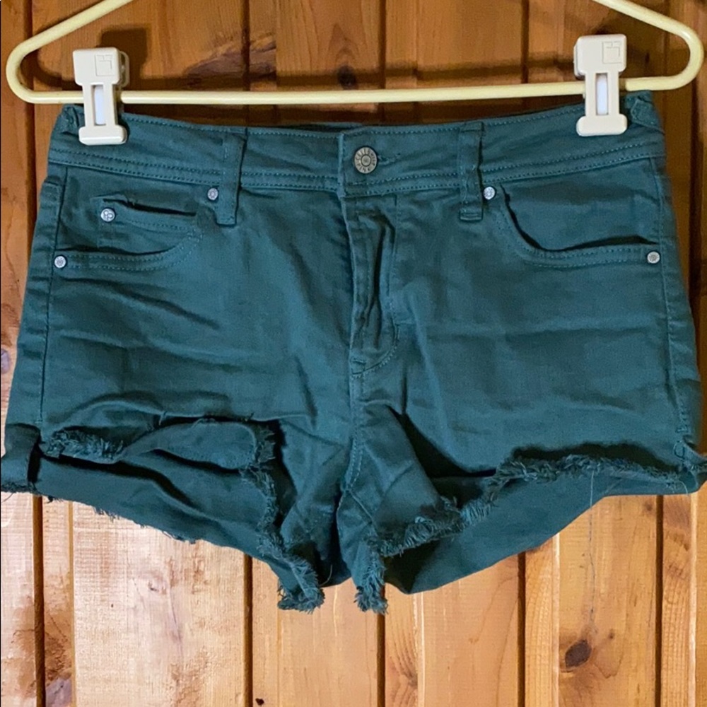 Green celebrity pink short shorts